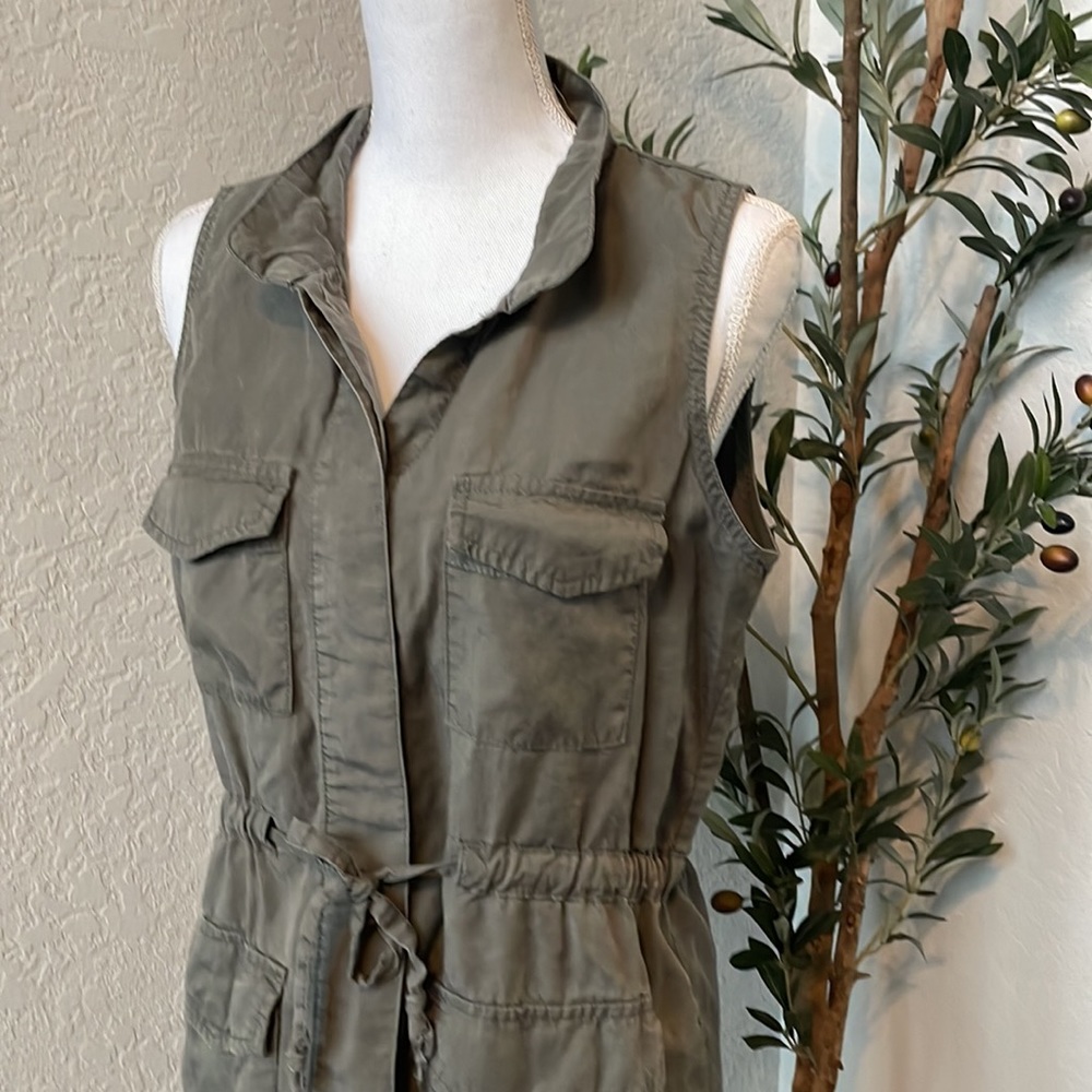 Vintage Y2K Faded Glory Distressed Sleeveless Utility Cargo Style Vest Size S - Picture 5 of 5